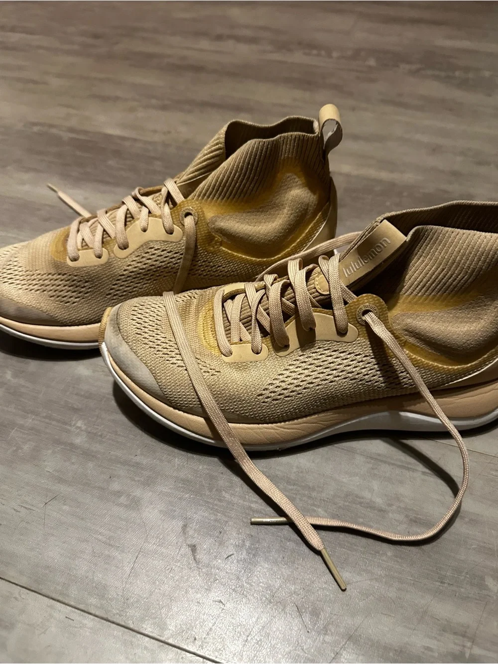 Lululemon Tan Suede Athletic Sneakers - Tan/White